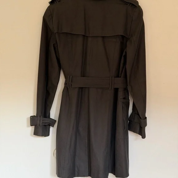 Banana Republic Charcoal Trench Coat with Purple Lining Large - Picture 3 of 3